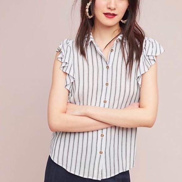 Anthropologie Tops - Anthropologie Maeve Fairhope Ruffle Sleeve Top